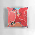 A stylish abstract floral pattern pillow in vibrant colors, perfect for modern home decor.
