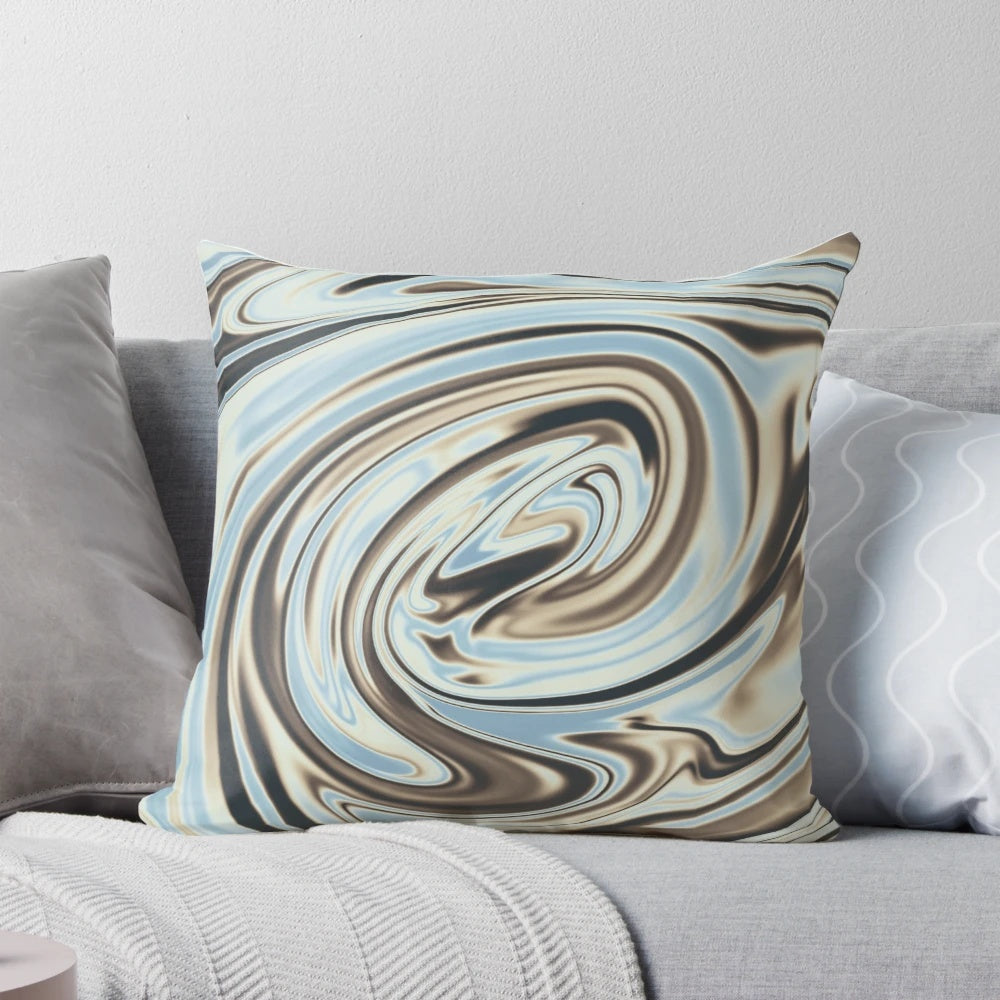 Vibrant abstract gradient pillow with a fluid, dynamic design and vivid hues