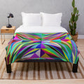 Colorful abstract mandala pattern plush blanket