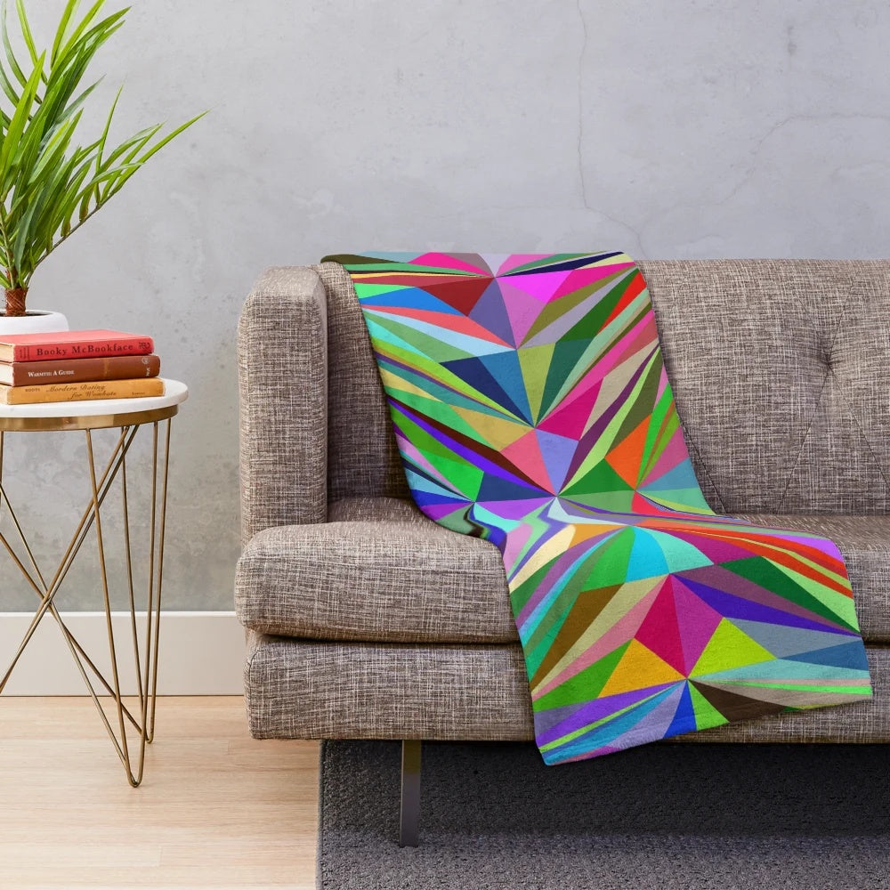 Colorful abstract mandala pattern plush blanket