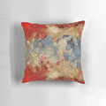 Vibrant abstract painting with red and grey color palette