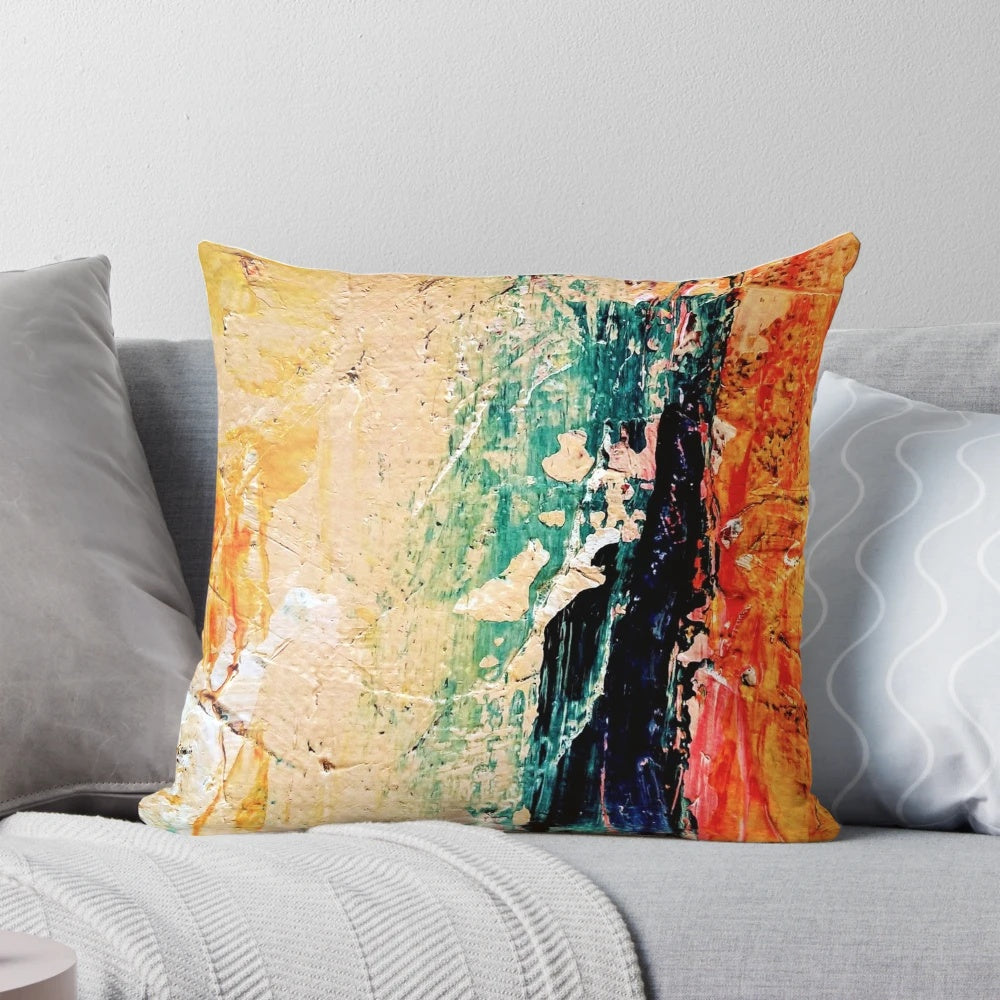 Colorful abstract painting design decorative throw pillow