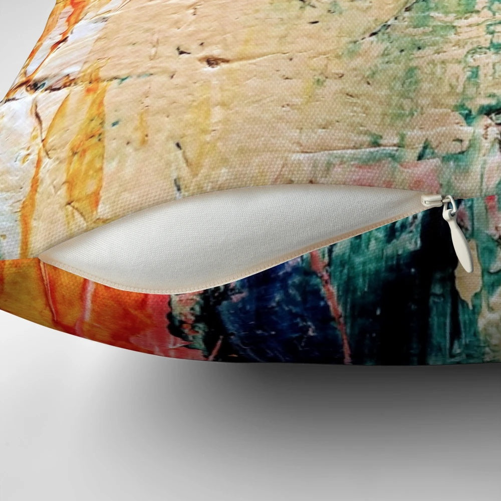 Colorful abstract painting design decorative throw pillow