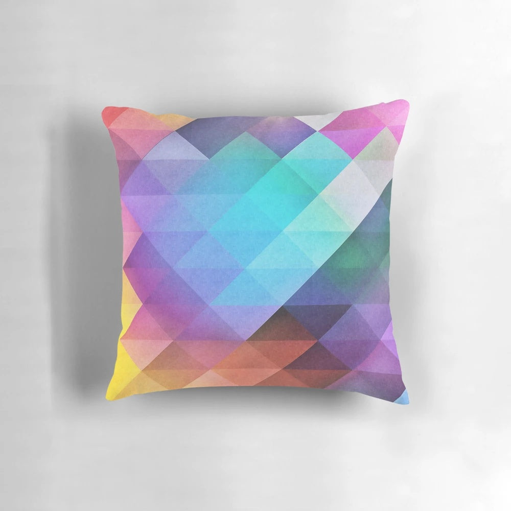 Closeup of a vibrant abstract pattern design on a pillow