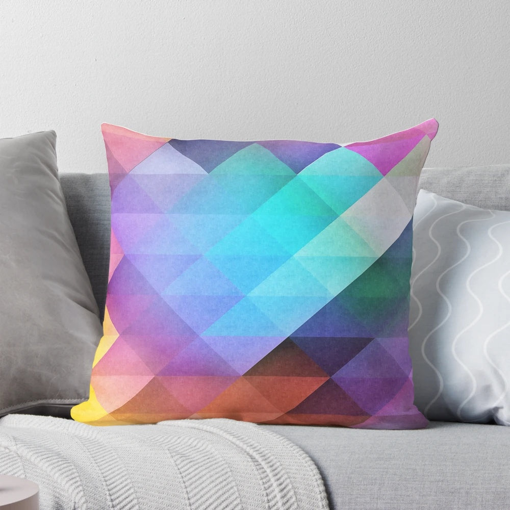 Closeup of a vibrant abstract pattern design on a pillow
