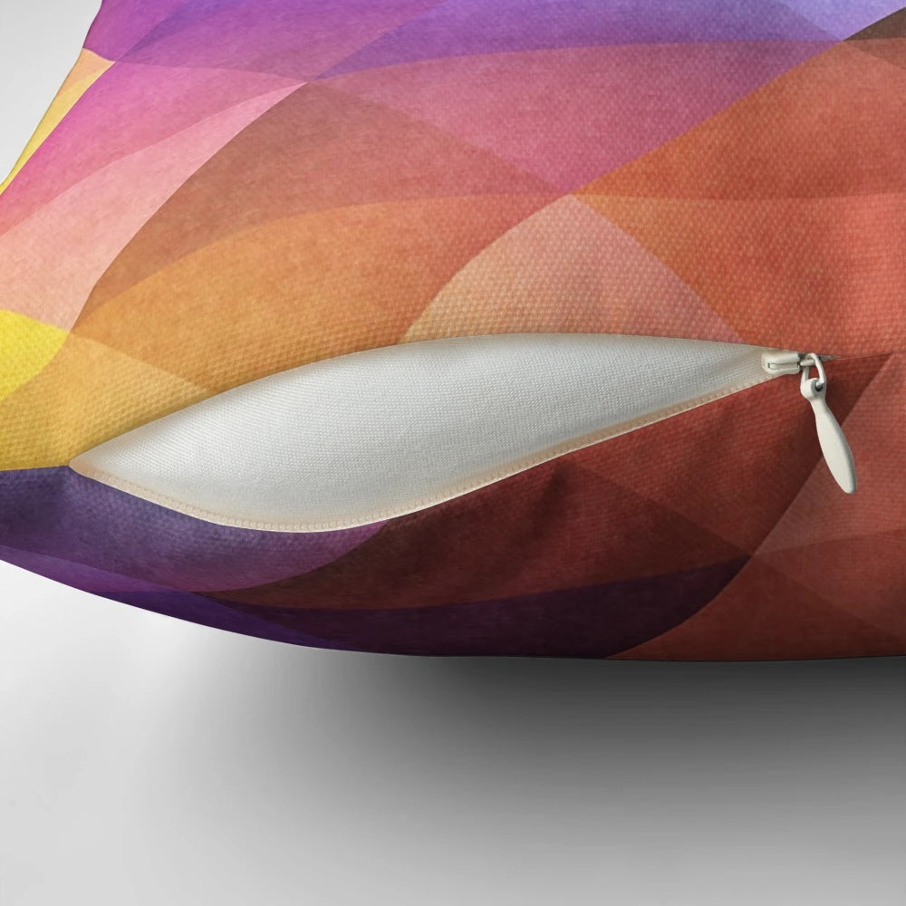 Closeup of a vibrant abstract pattern design on a pillow