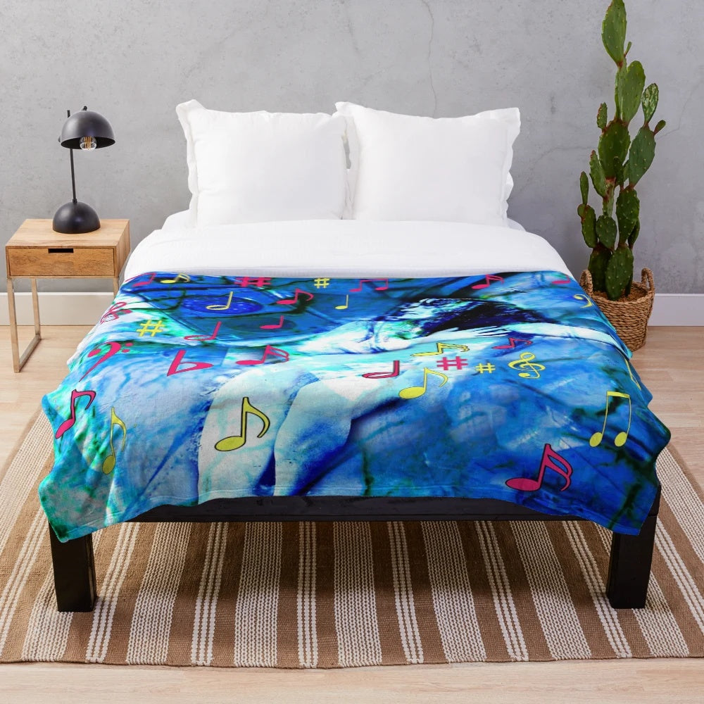 Colorful abstract pattern plush blanket
