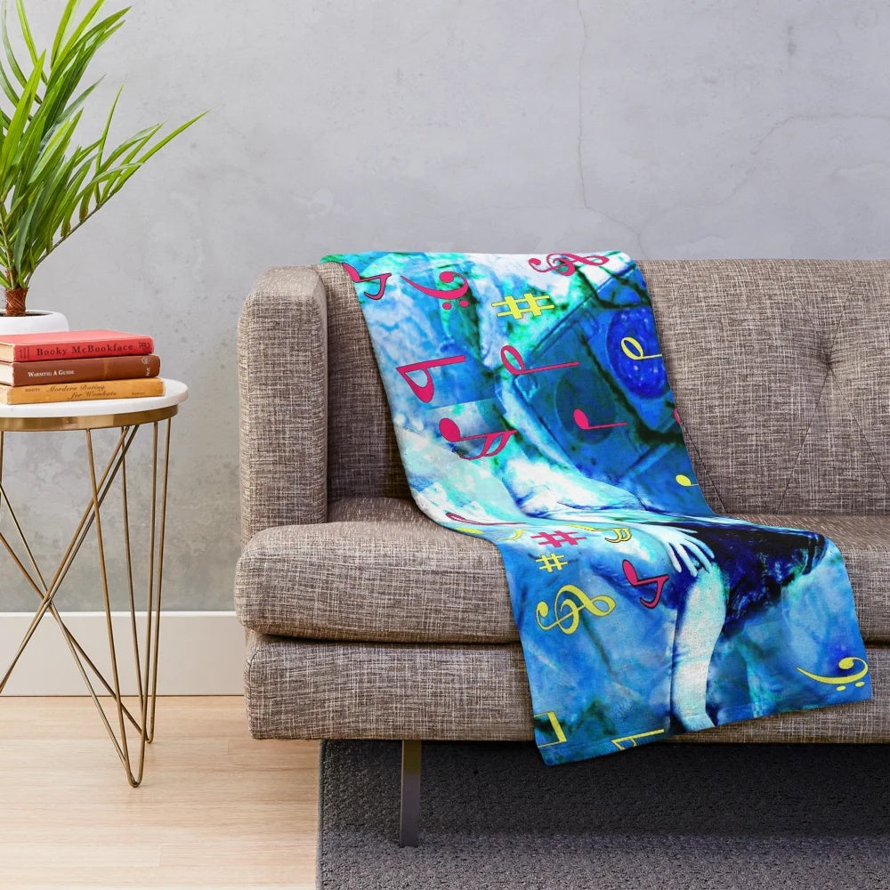 Colorful abstract pattern plush blanket