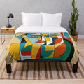 Colorful abstract pattern plush blanket for modern home