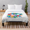 Colorful abstract hands design plush blanket