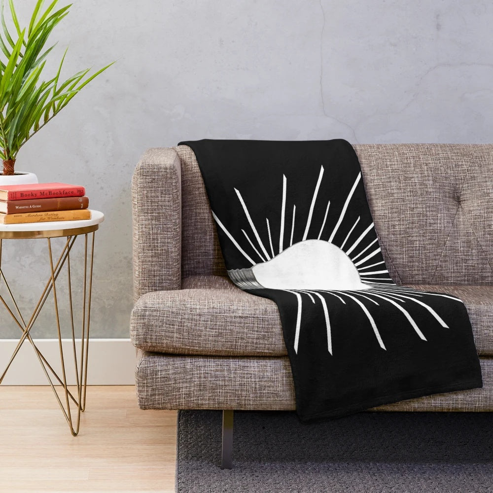 Colorful abstract plush blanket with vibrant patterns
