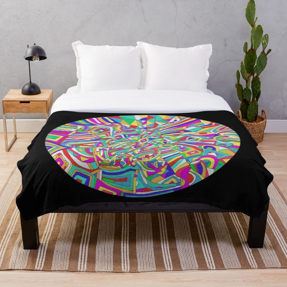 Colorful abstract pattern plush blanket