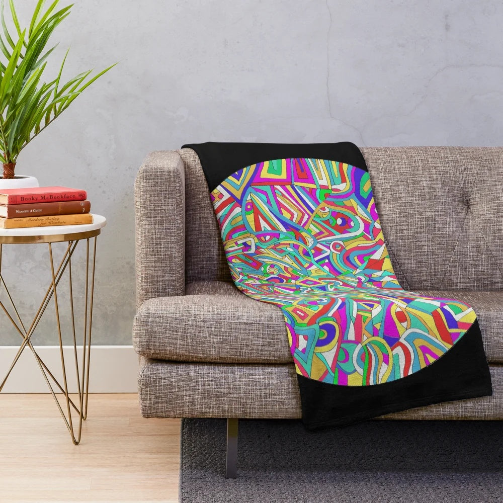Colorful abstract pattern plush blanket