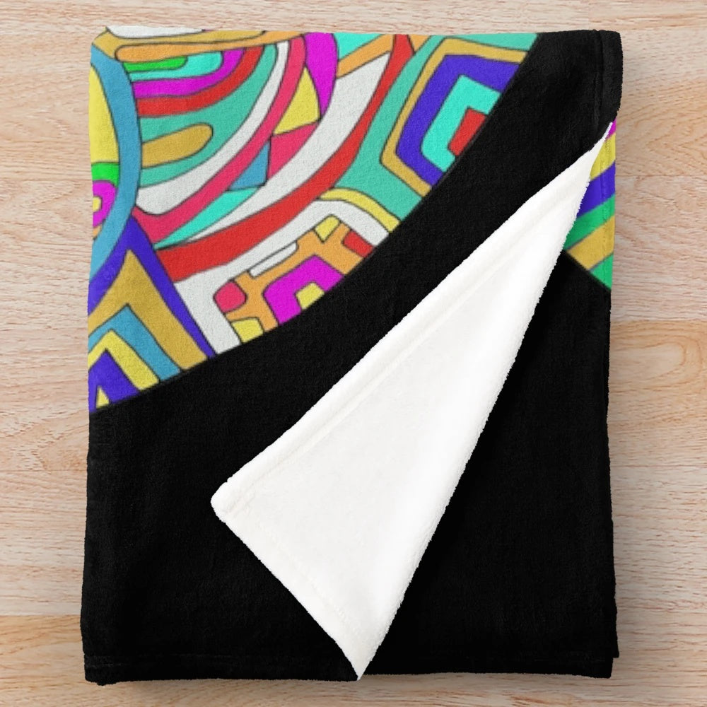 Colorful abstract pattern plush blanket