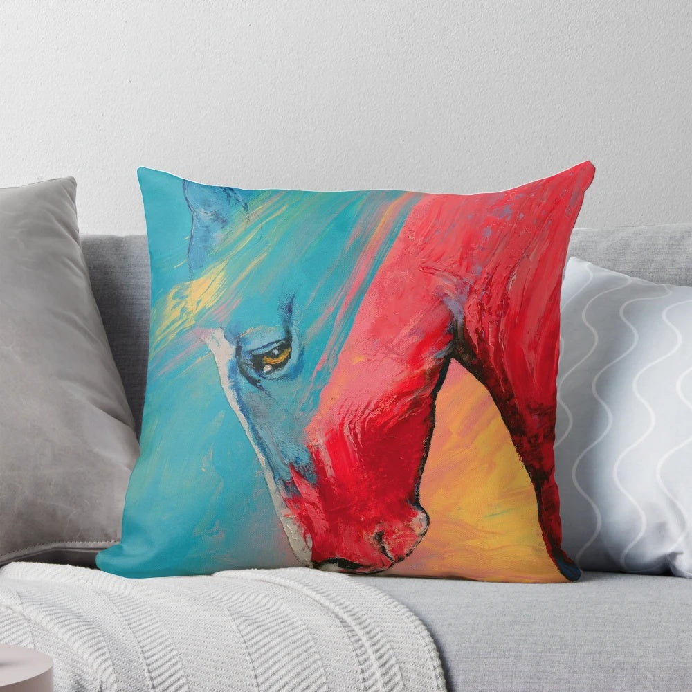 Colorful abstract painting of a majestic stallion horse