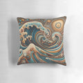 Colorful abstract wave design in traditional aboriginal Australian dot painting style
