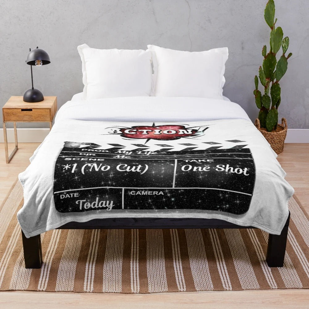 Vibrant action-packed cinema movie comic-inspired plush blanket