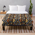 Multicolor African mud cloth plush blanket