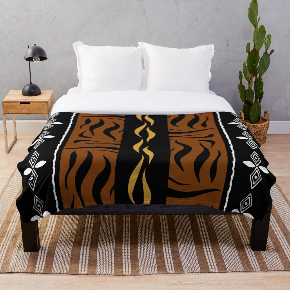 Colorful african tribal pattern plush blanket