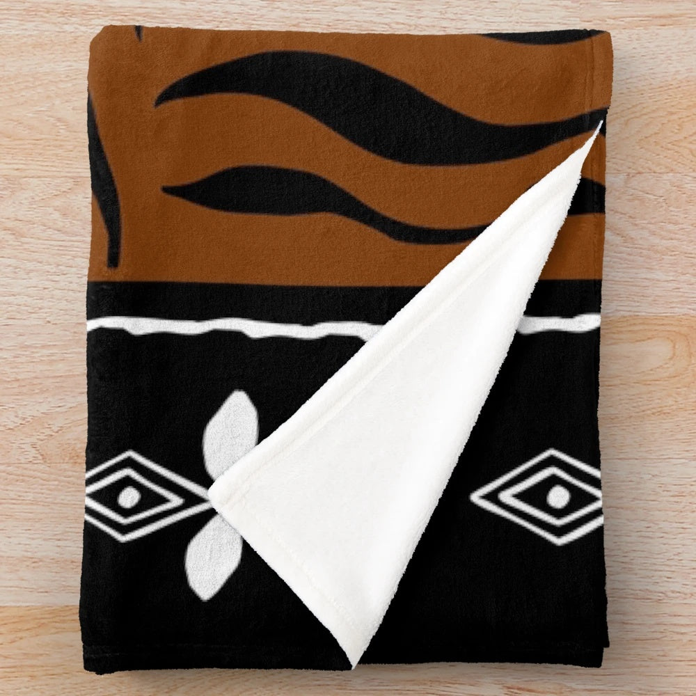 Colorful african tribal pattern plush blanket