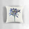 Decorative pillow featuring a beautiful, blue agapanthus flower in bloom