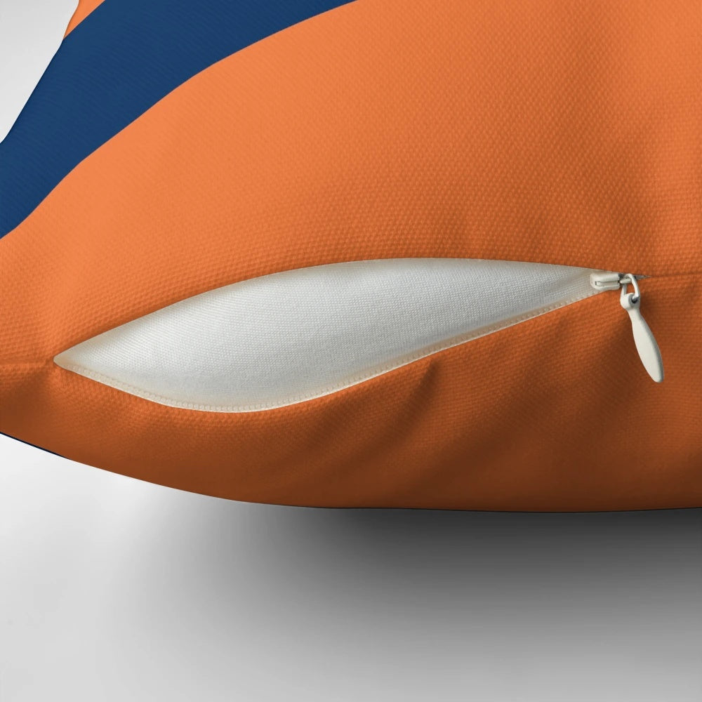 Plush Alabama Crimson Tide flag-themed throw pillow with orange and blue colors