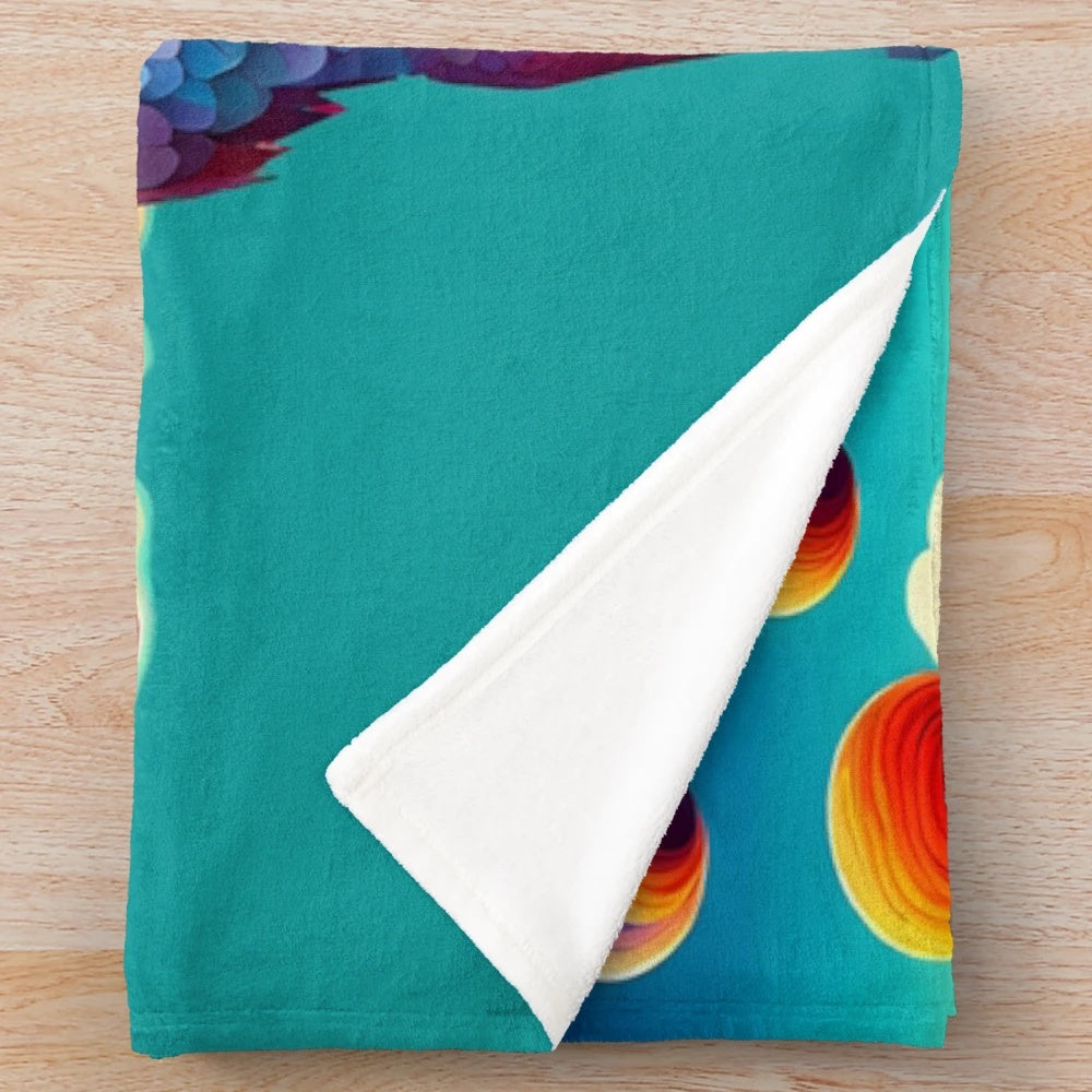 Colorful alien wildlife plush blanket