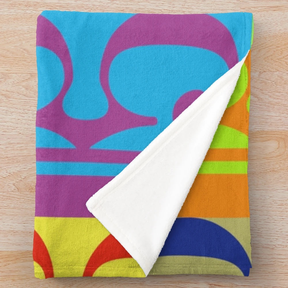 Colorful alto clef design plush blanket for music enthusiasts