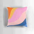 Colorful and wavy BRIGHT WAVES pillow with a trippy, modern design