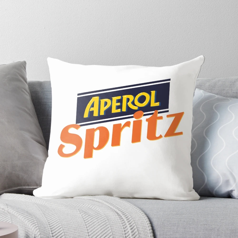 Aperol Spritz Themed Pillow with Vintage Design