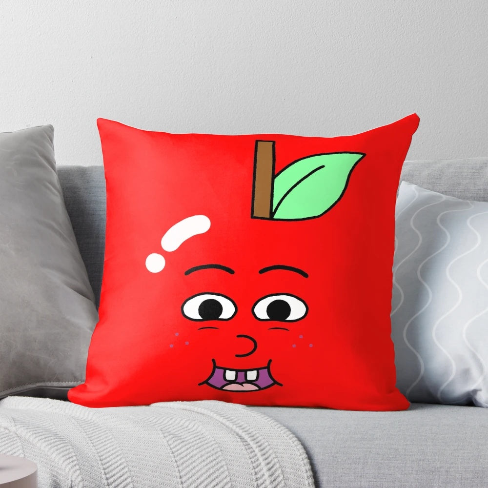 Colorful throw pillow featuring the characters Apple and Onion from the Cartoon Network series