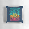 Colorful Pillow Featuring a Whimsical Spectrum of Aquatic Sea Creatures