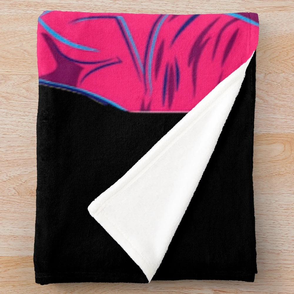 Trippy rainbow astronaut plush blanket with psychedelic and cosmic design