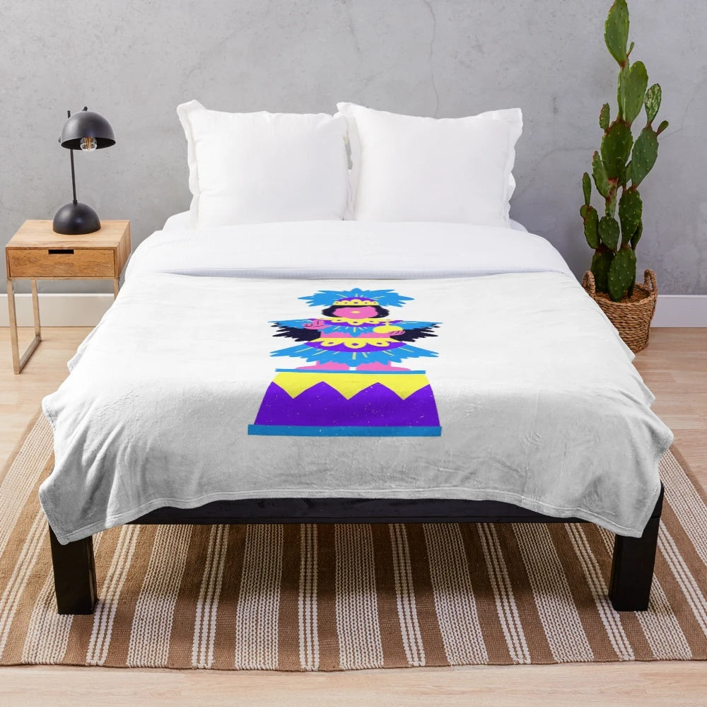 Ati-atihan festival inspired plush blanket with colorful tribal, ethnic, and abstract patterns
