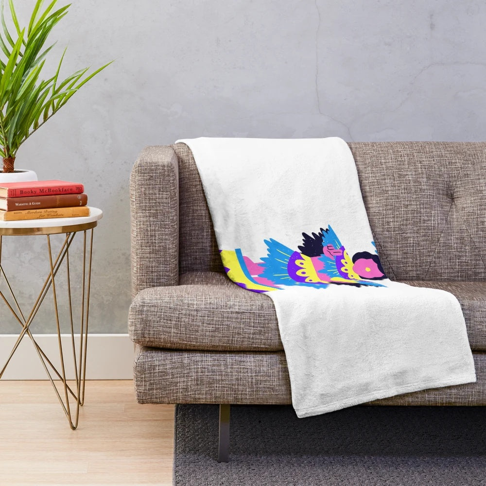Ati-atihan festival inspired plush blanket with colorful tribal, ethnic, and abstract patterns