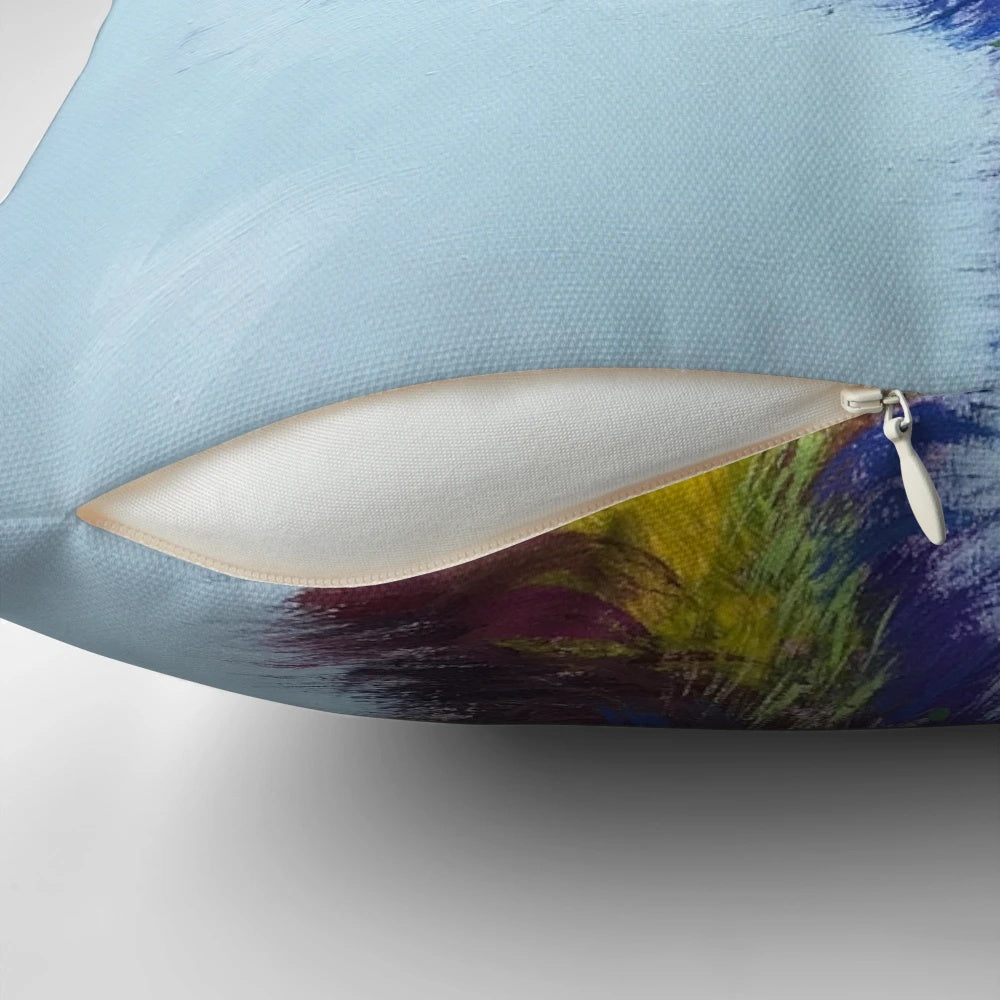 Colorful and vibrant illustration of an Australian emu on a 74-inch pillow