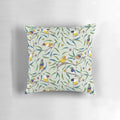 Colorful throw pillow featuring a vibrant Australian Gouldian finch, also known as the Rainbow finch.