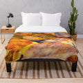 Autumn Leaves Plush Blanket with Vibrant Colors
