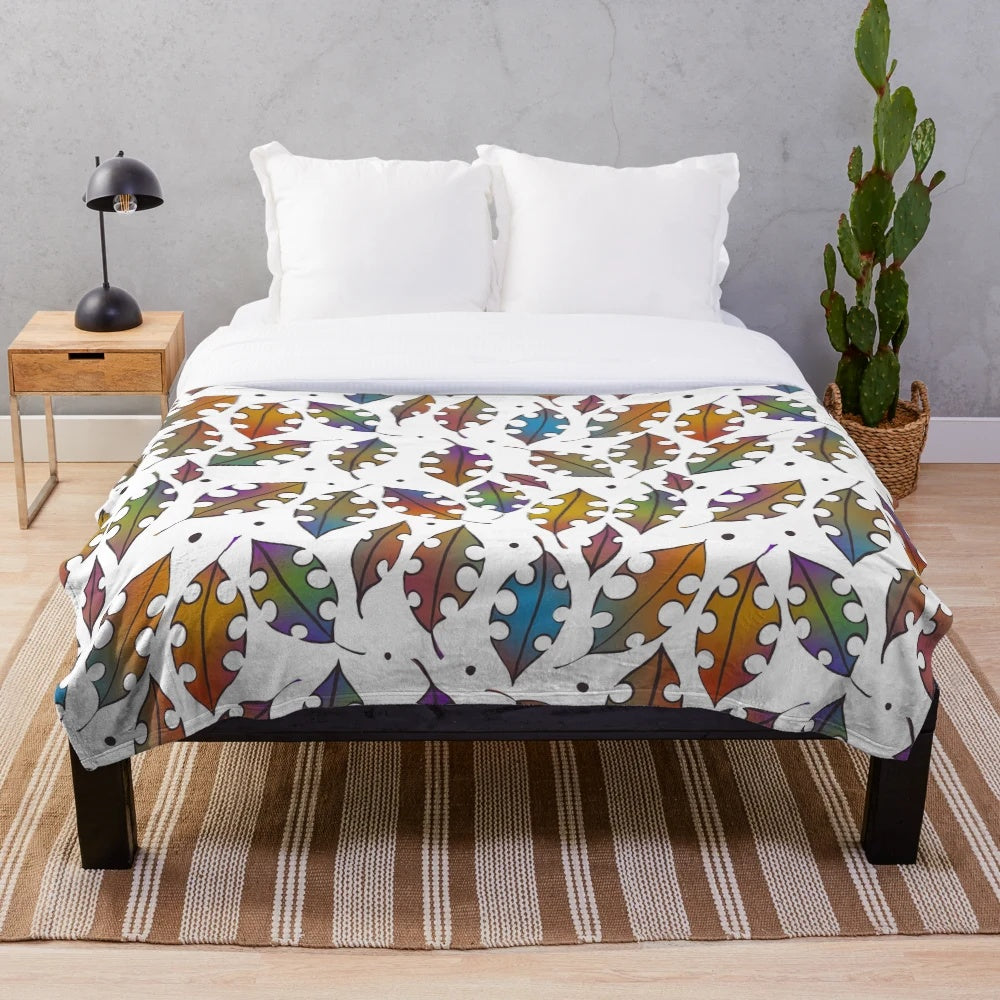 Colorful leaves plush blanket