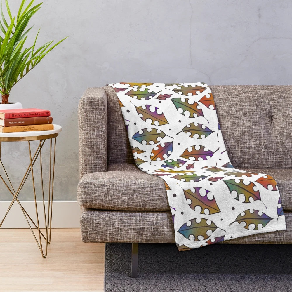 Colorful leaves plush blanket