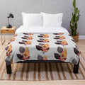 Colorful fall leaves plush blanket