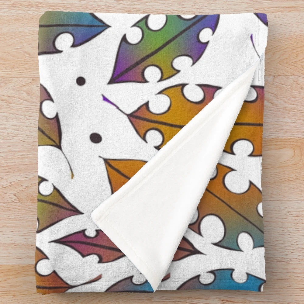 Colorful leaves plush blanket