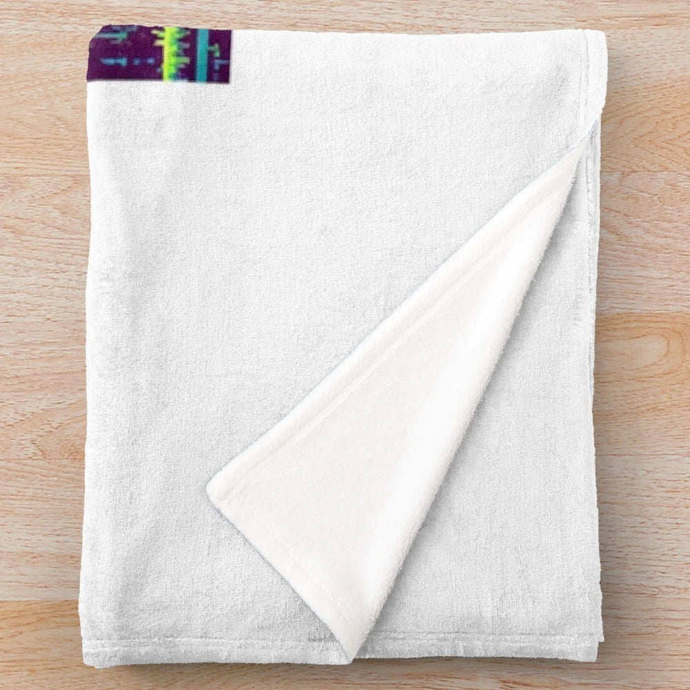 Aztec jaguar pixel art plush blanket