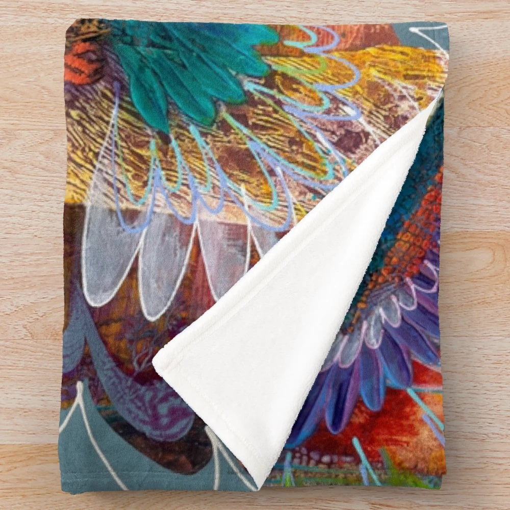 Azure kingfisher plush blanket for home decor