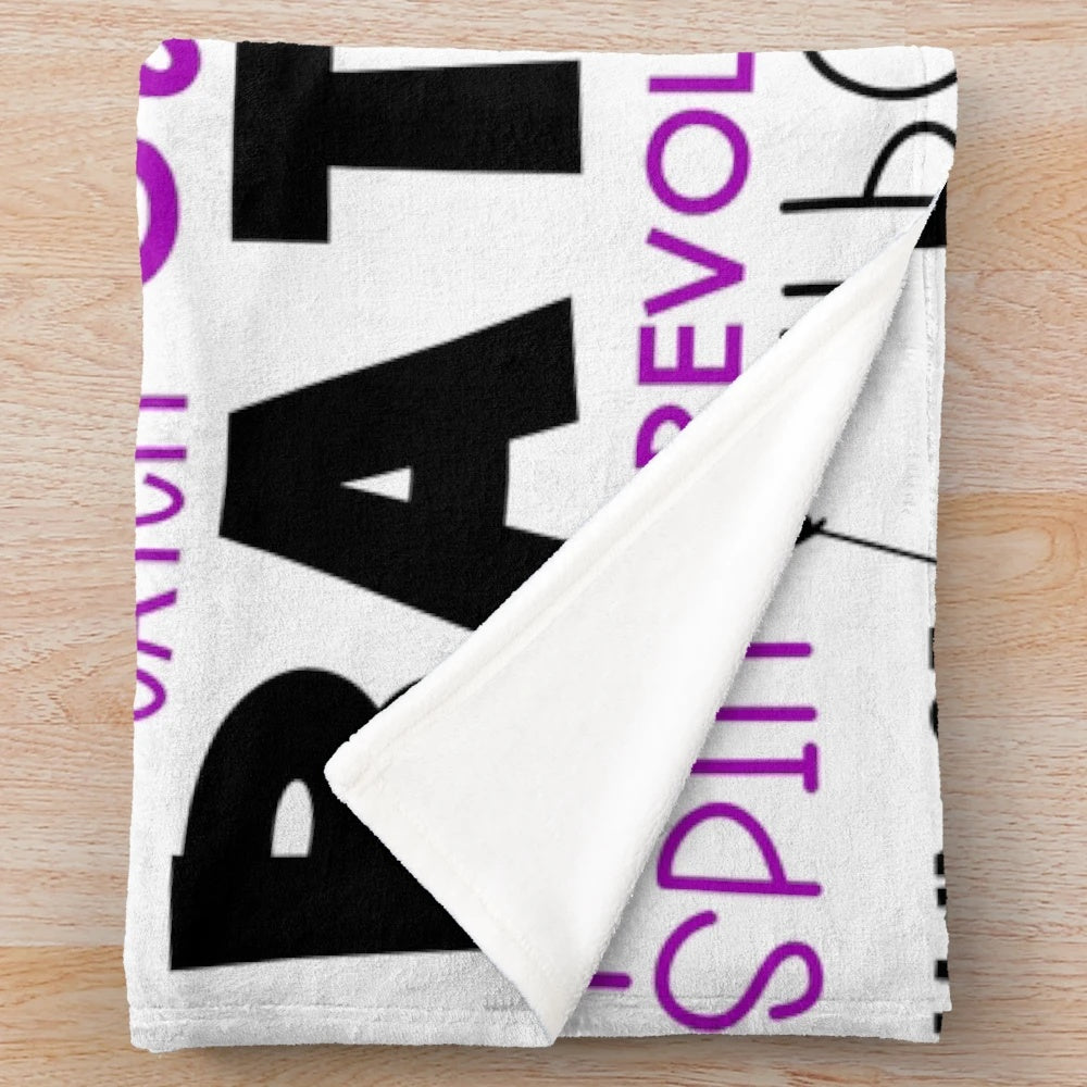 Baton twirling themed plush blanket featuring colorful designs