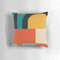 Colorful Bauhaus-style pillow with geometric patterns, ideal for modern home decor