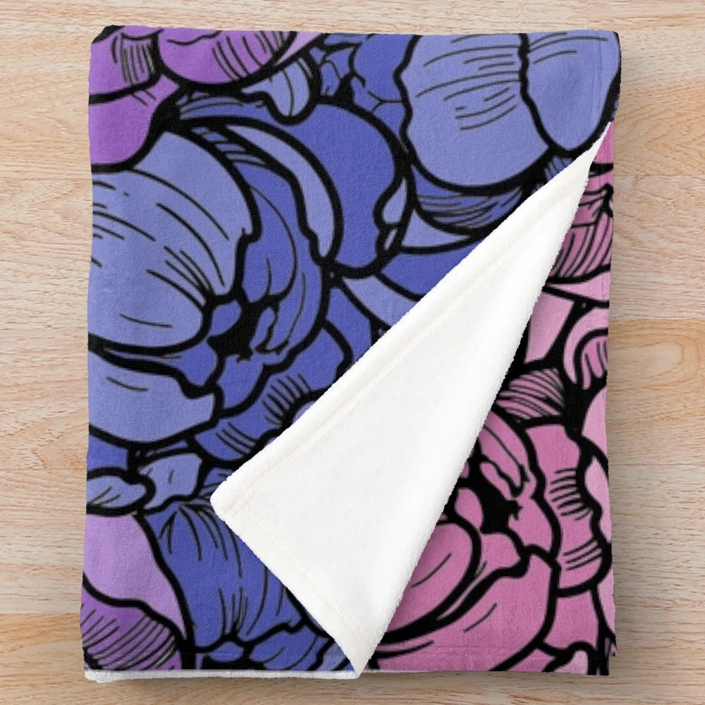 Bisexual Pride Floral Snake Design Plush Blanket
