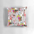 Colorful pop art-style pillow featuring Bjork, the iconic Icelandic singer