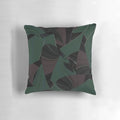 Black and white marbled pattern pillow with a vibrant, colorful design