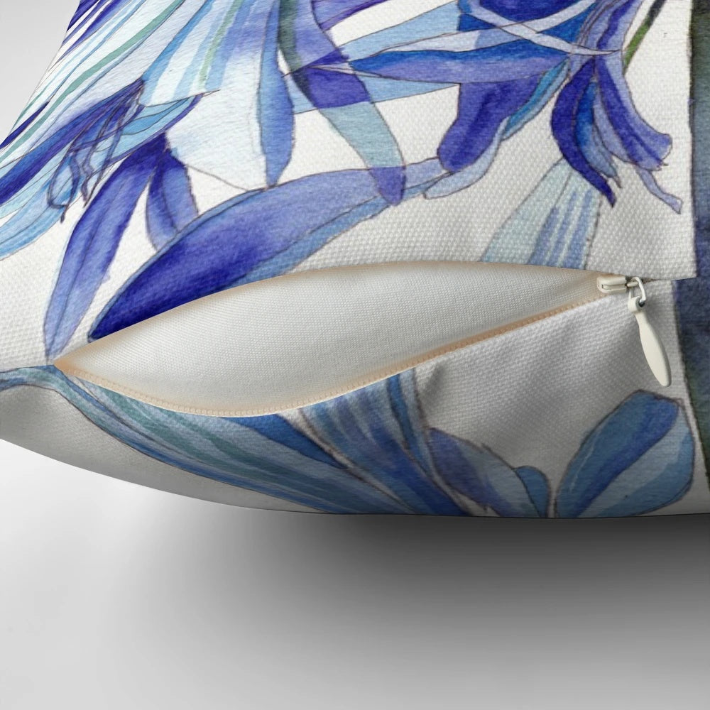 Captivating watercolor painting of a single blue agapanthus flower
